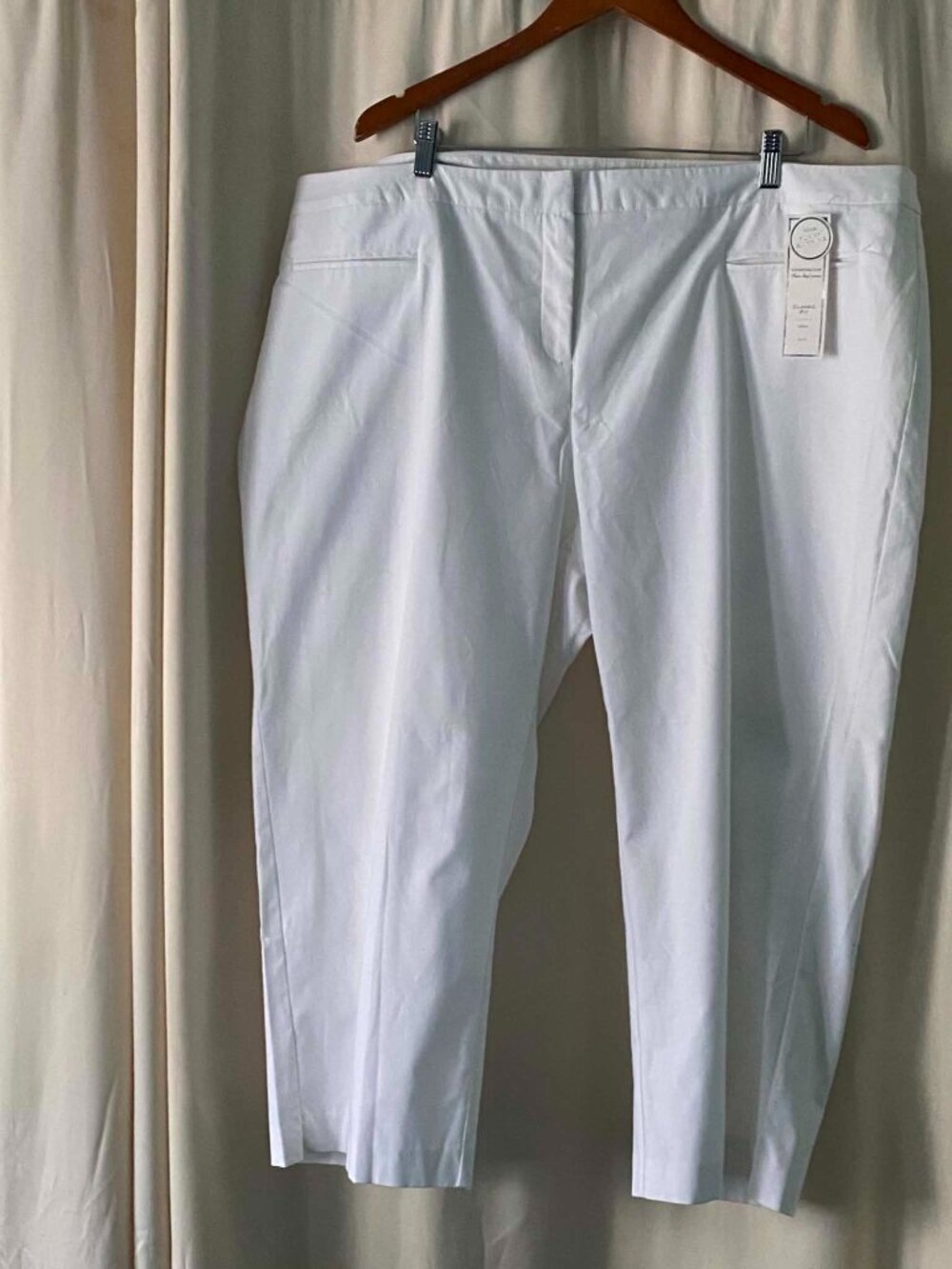 Charter Club Pant Shop Woman White Crop Pants 22W Classic Fit Tummy Slim NWT